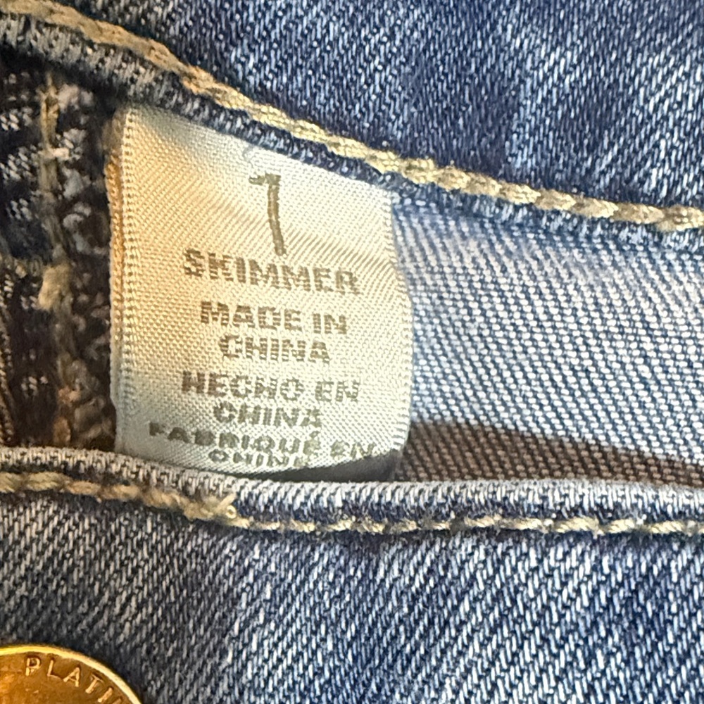 Chico’s Platinum Jeans with Rips & Rhinestone - Picture 5 of 10